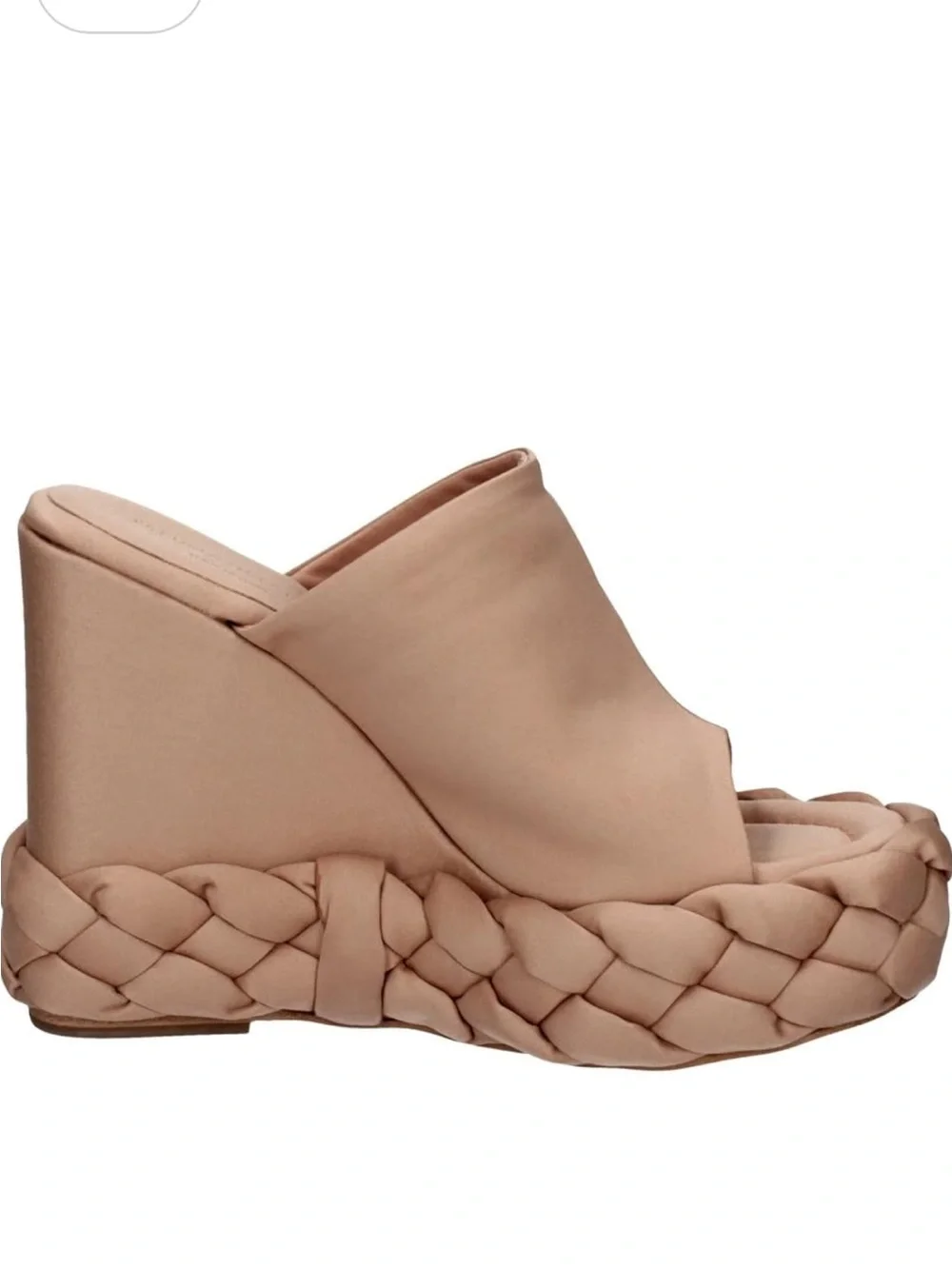 Paloma Barcelo Nude Braided Platform Wedge Slide